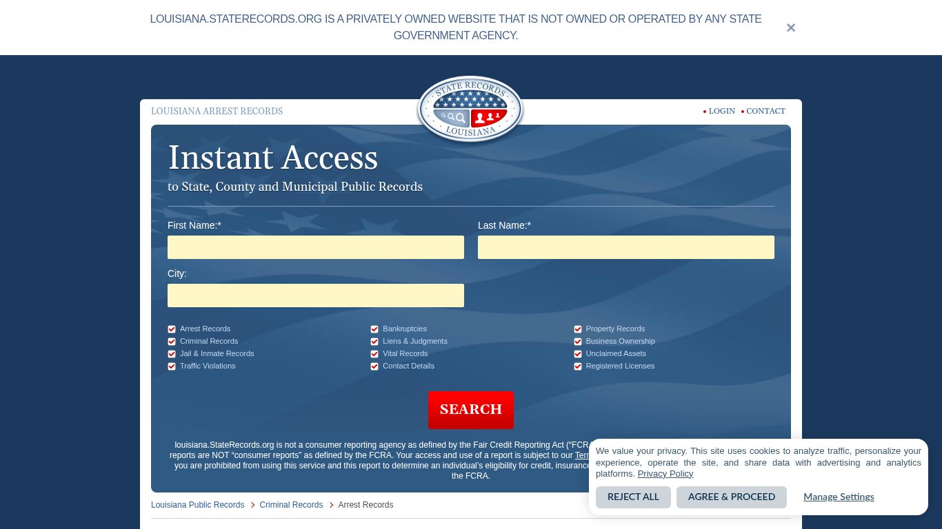 Louisiana Arrest Records | StateRecords.org