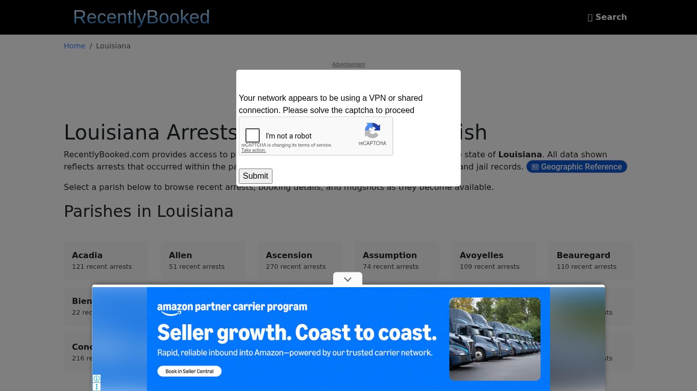 Recent bookings, Arrests, Mugshots in Louisiana - Recently Booked